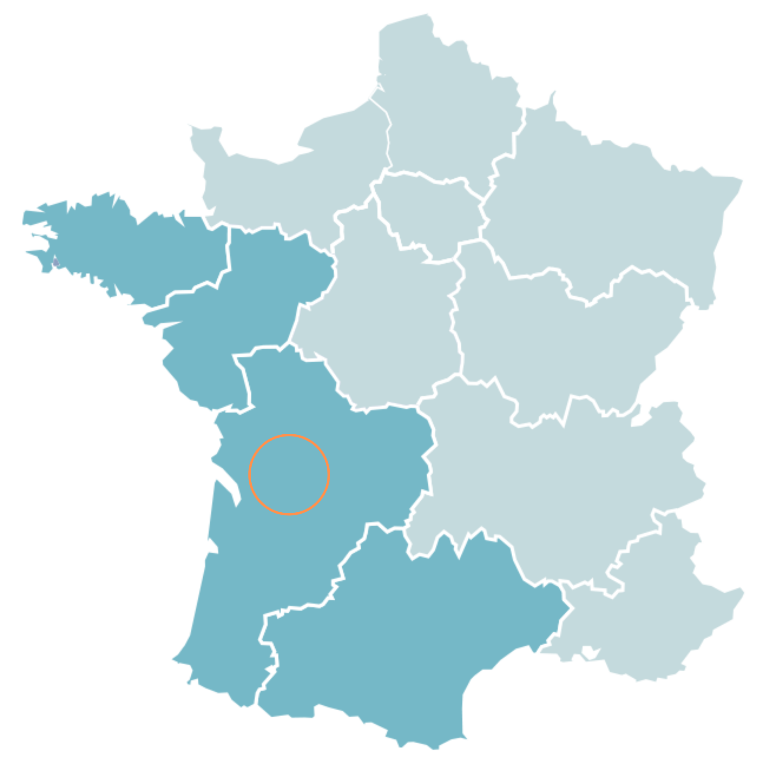 Carte France Charente recherche de fuite